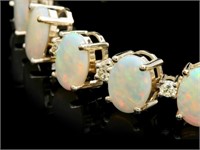 Opal & Diamond Bracelet: 18ct Gold, 14k - 1.45ct