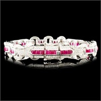 5.12ct Ruby & 1.30ctw Diamond Bracelet in 14K Gold