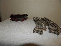 Old Pressed Steel Windup Toy Train Engine