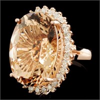 17.86ct Morganite & 0.94ctw Diam Ring in 14K Gold