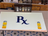 custom made RX on glass with vtg Apothecary