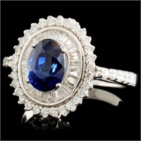18K Gold Sapphire & Diam Ring: 1.97ct & 0.78ctw