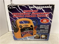 Compact emergency jumpstart mobile power supply