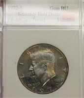 1972 S Kennedy half dollar with beautiful toning