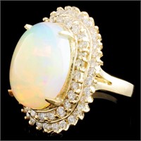 Opal & Diam Ring: 7.54ct & 1.80ctw in 14K Gold