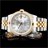 36mm Rolex DateJust Diamond Watch 18K/SS