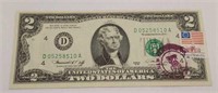 1976 $2 Ch Uncirc First Day Issue Postmarked Bill