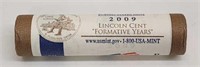 2009 P Lincoln Cent Formative Years roll