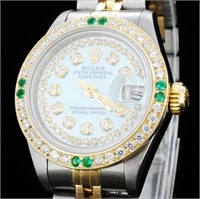 Diamond Ladies Watch: Rolex YG/SS DateJust