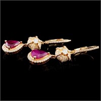 2.68ctw Ruby & 0.83ctw Diam Earrings in 18K Gold