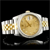 36MM Rolex DateJust 116233 Diamond Watch YG/SS