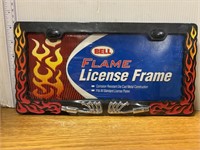 Flame license plate frame