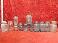 Vintage Ble ball canning jars &assorted others.