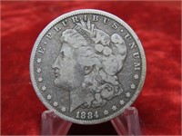 1884-Morgan Silver dollar US coin.