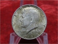 1964D Silver Kennedy half $1/2 Dollar US coin.