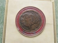 1851 Large Cent US coin.