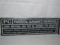 2 count MOVIE warning metal sign 13"
