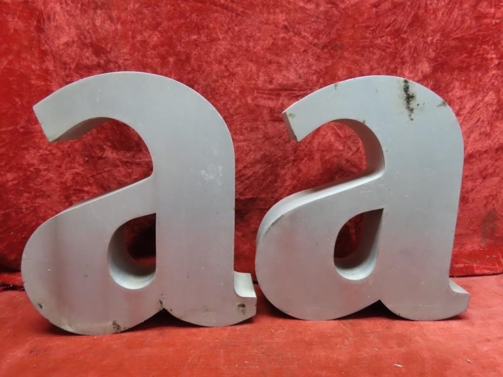(2) Letter "aa" Aluminum sign letter.