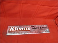 Klemm Tank lines sign.