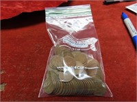 (100)Wheat cents. US coins.