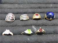 (8)Costume jewelry rings lot.