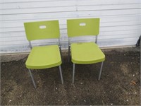 (2)Lime green chairs.