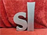 (2) Letter "s,l" Aluminum sign letter.