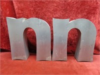 (2) Letter "n,n" Aluminum sign letter.