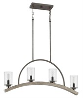 4-light rustic/black farmhouse style chandelier