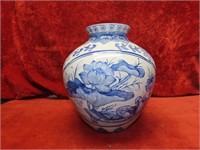 Chinese style blue white vase.