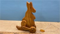 Wooden Roo Pull Toy (requires minor repair)