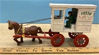 Vintage Cast Iron Milk Wagon & Horse