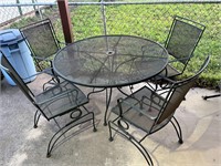 Wrought Iron Patio Furniture Set -Table & 4 Chairs