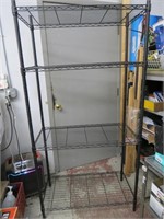 Black wire shelf rack. 73"x36"x18" deep.