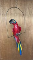 Paper Mache Parrot (18" beak to tail) on hanging