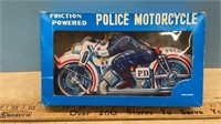 Tin Toy Friction Powered Police Motorcycle
