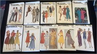(10) Vintage Butterick Clothes Sewing Patterns
