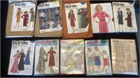 (10) Vintage Burda Clothes Sewing Patterns