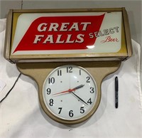 Vintage Great Falls Select Wall Clock/Sign