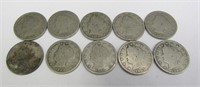 10 "V" Silver Nickels