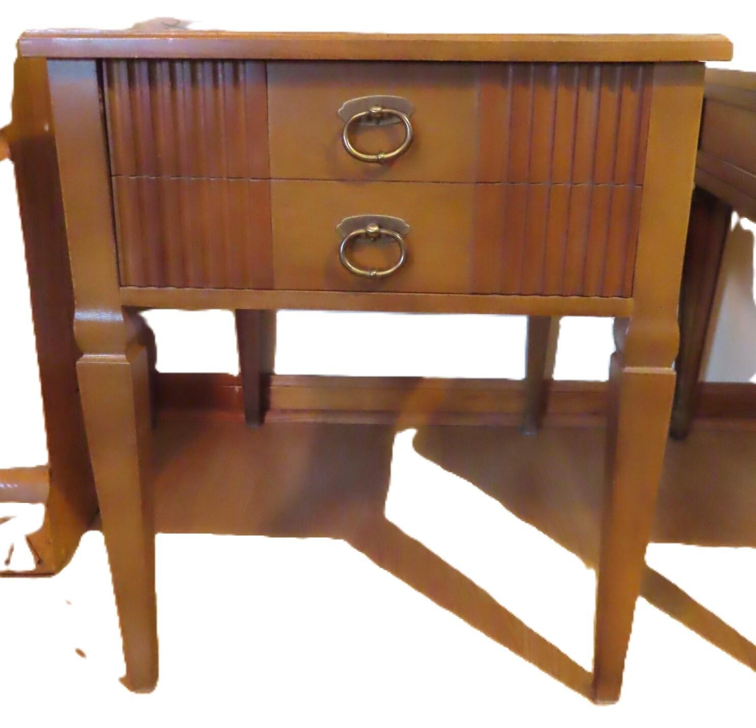 Mid Century Side Table with Marble Insert.