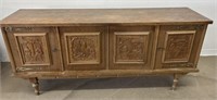 Antique Wooden Sideboard/Buffet W/ Keys