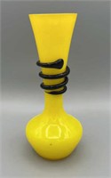 Czech Trailed Yellow Cased in Clear Tango Vase