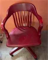 2 x Vintage Bankers Chairs - Red