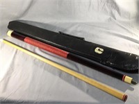 Vintage Pool Stick and Vinyl Case