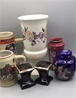 Vintage and multiple ceramic vases and stein’s