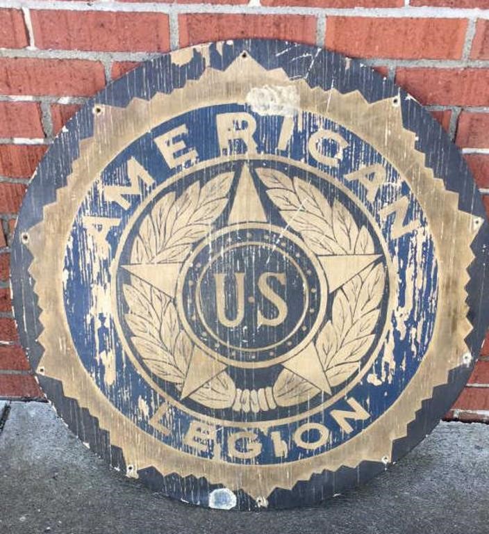 Vintage Wooden Painted American Legion Sign