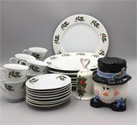 Vintage Alco Industries Christmas Dishes-Holly