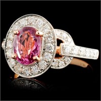 18K Gold Ring: 1.30ct Spinel & 0.63ct Diamonds