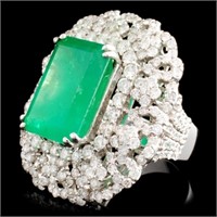 18K Gold Ring with 2.19ct Emerald & 4.81ctw Diam